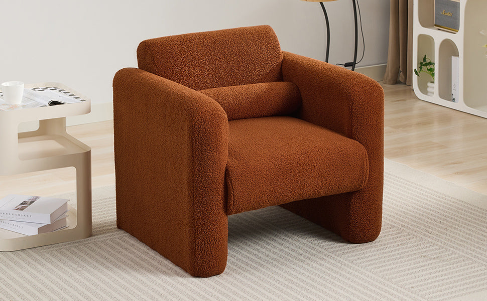 Marlowe Modern Sherpa Upholstered Comfy Reading Accent Chair