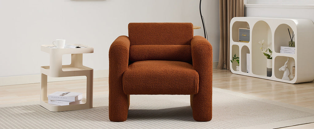 Marlowe Modern Sherpa Upholstered Comfy Reading Accent Chair