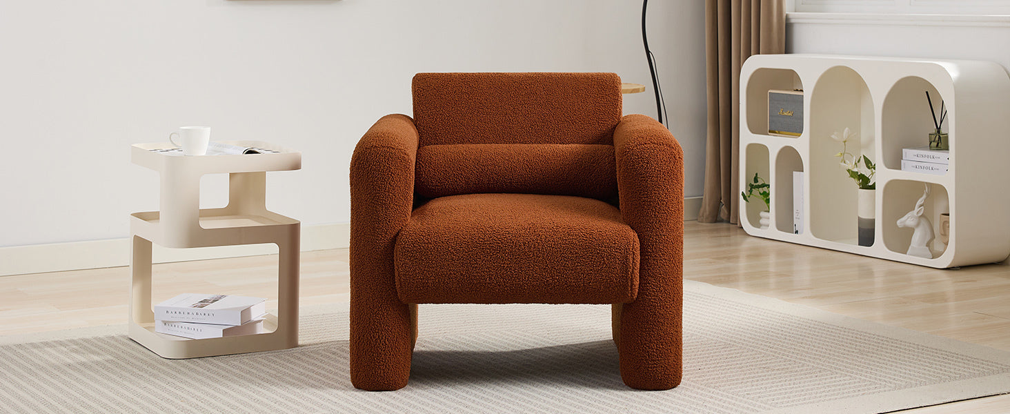 Marlowe Modern Sherpa Upholstered Comfy Reading Accent Chair