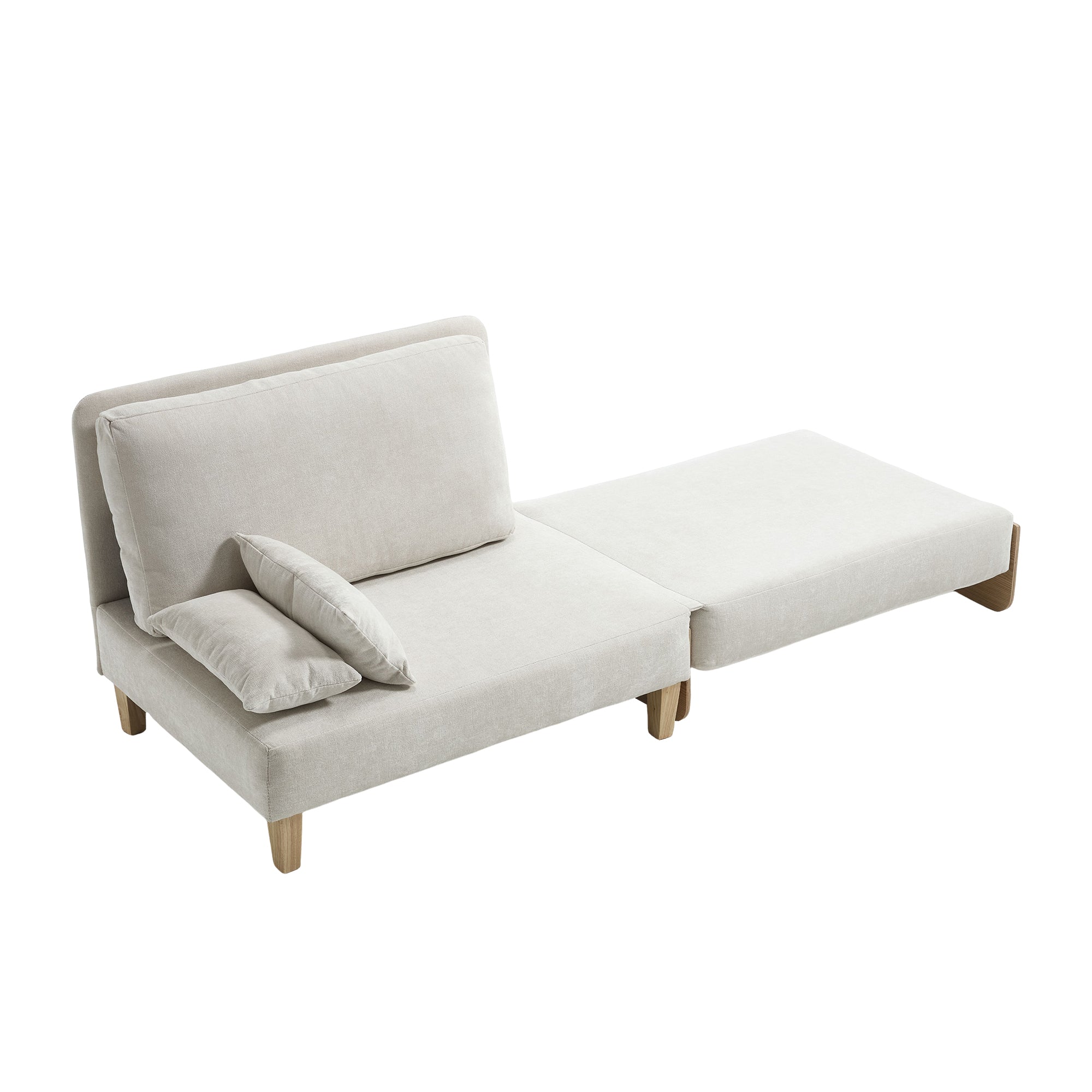 Mid-Century Modern Chenille Foldable Sofa Bed Recliner