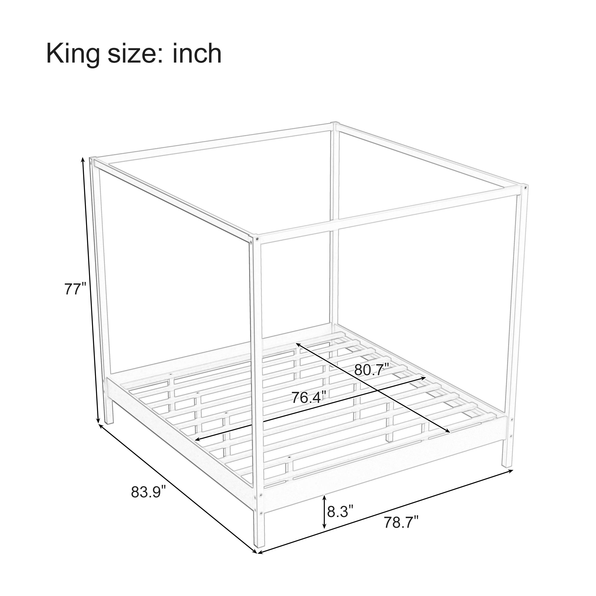 Solid Wood Canopy Bed
