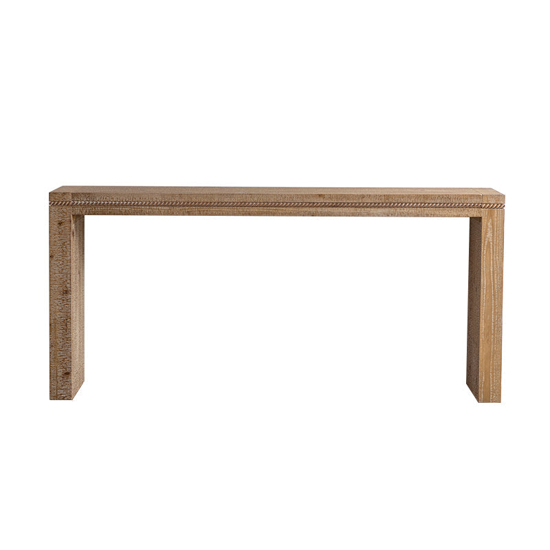 Rustic Console Table with Carved Detail