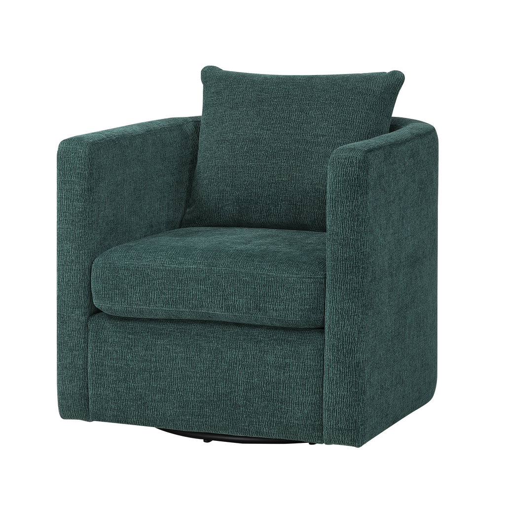 Sutton Light Grey Performance Fabric Swivel Barrel Chair