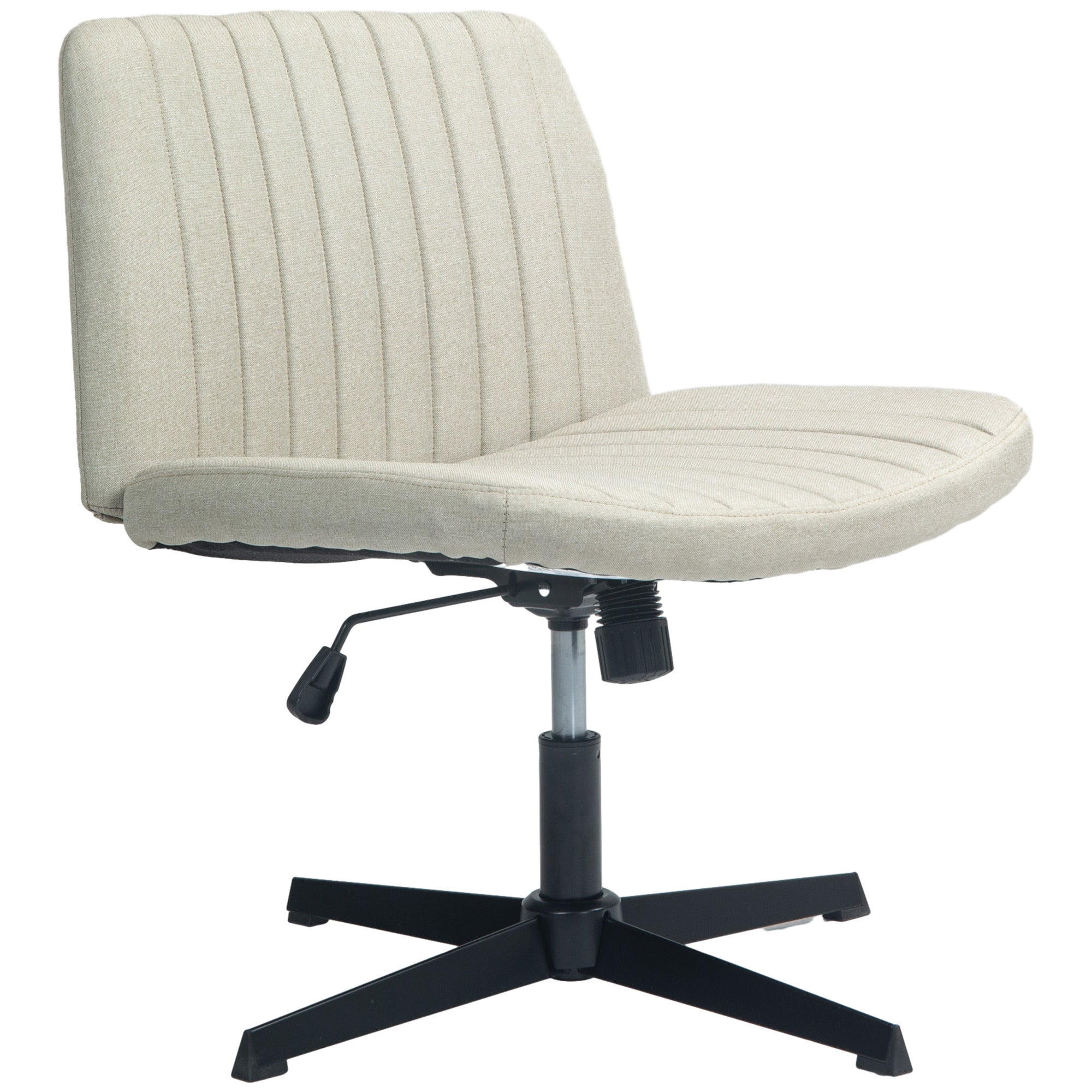 Wide Armless Office Desk Chair with Adjustable Height