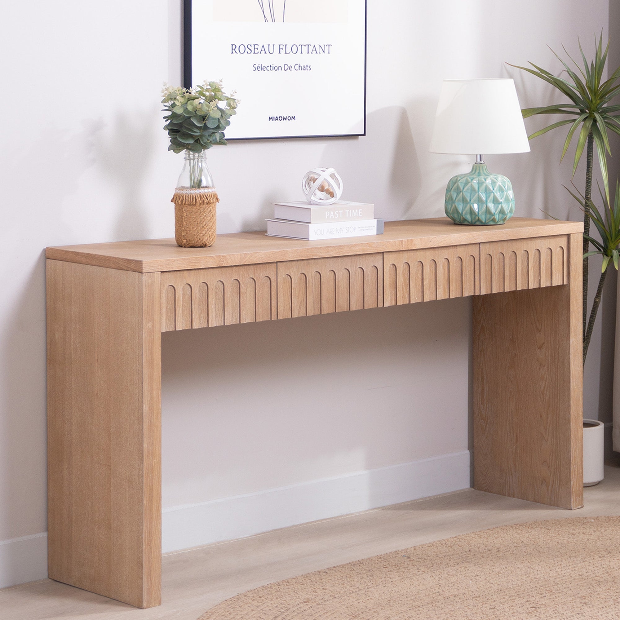 Modern Console Table with 4 Drawers