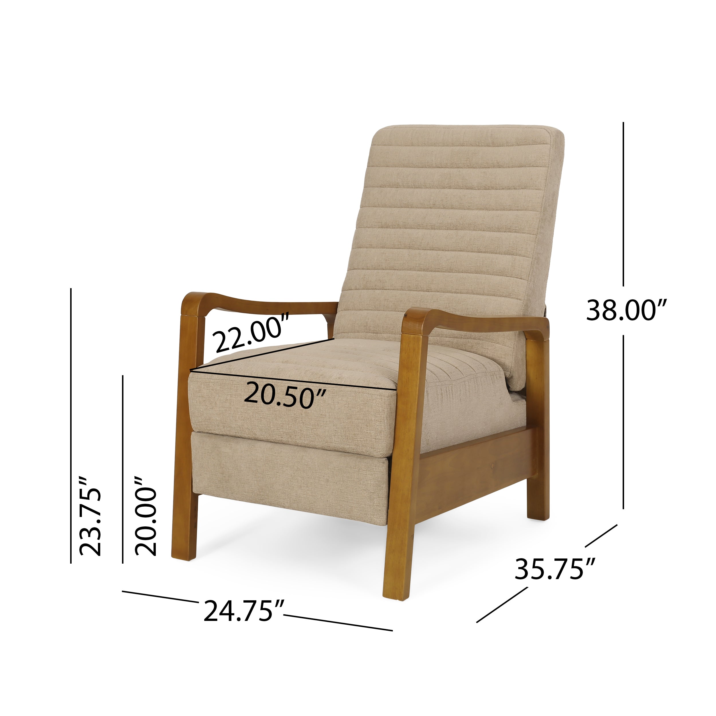 Mid-Century Modern Manual Club Recliner