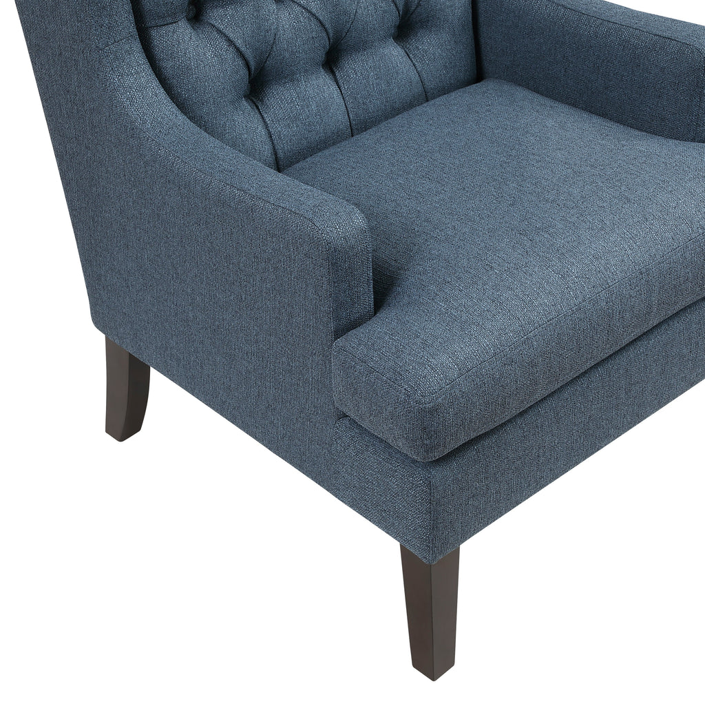 Button-Tufted Upholstered High Back Accent Chair