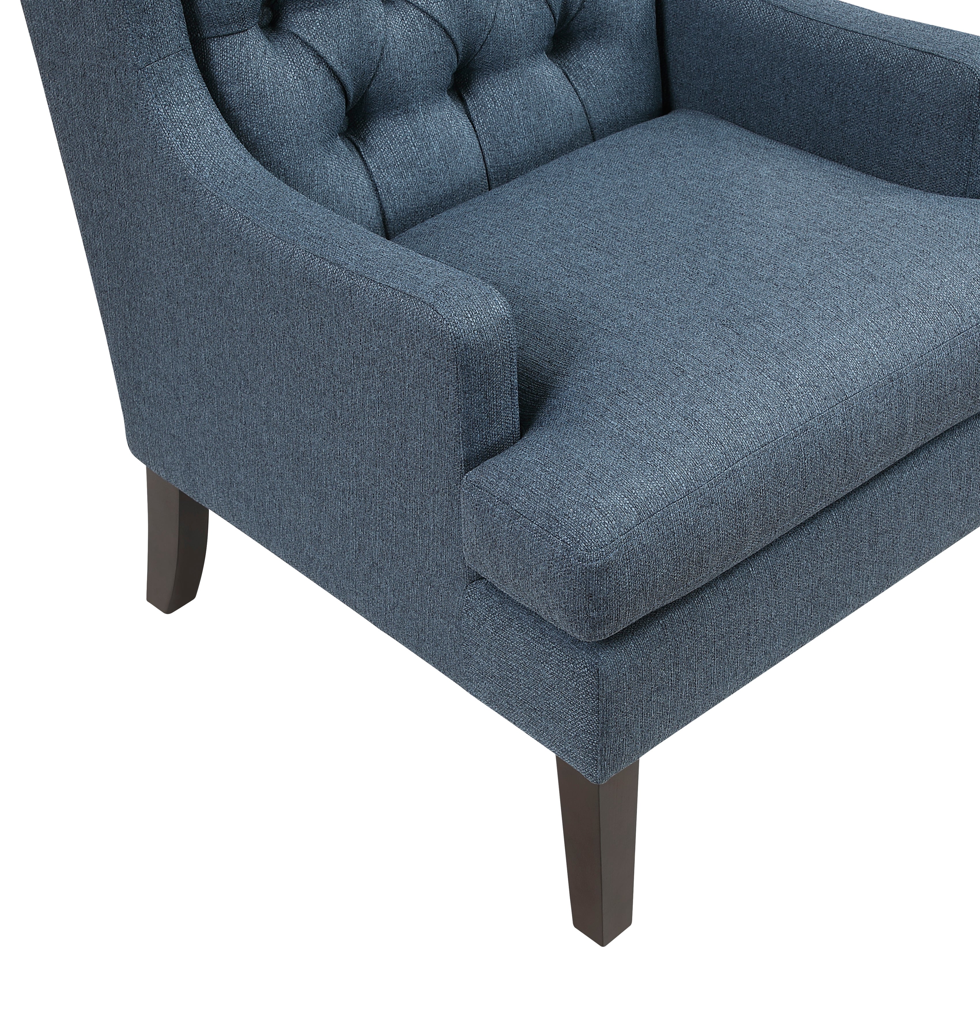 Button-Tufted Upholstered High Back Accent Chair