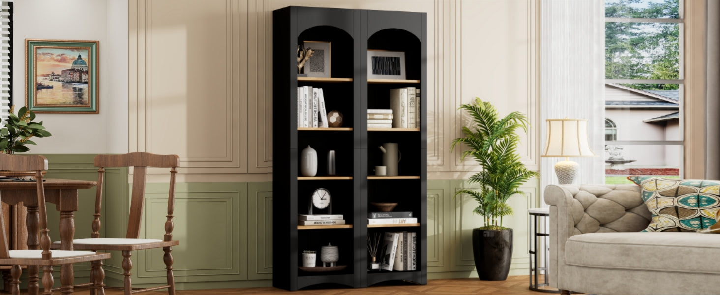 Farmhouse Two-Tone Storage Cabinet with Adjustable Shelves