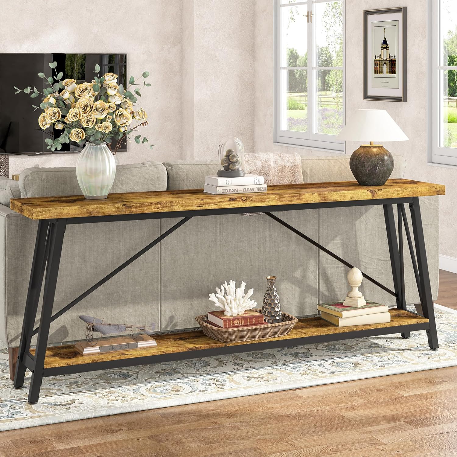 Millstone Industrial Sofa Table