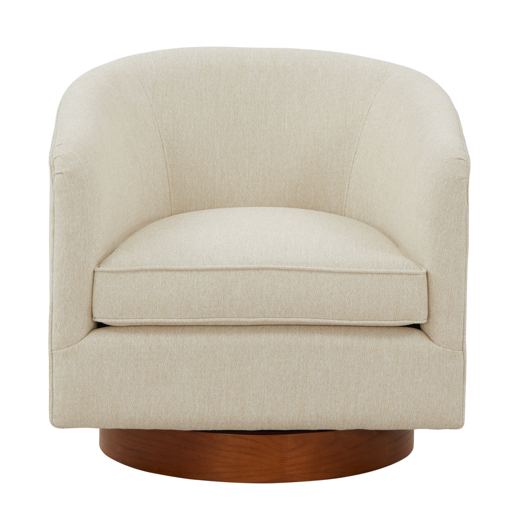 Miramar Wood Base Swivel Club Accent Chair