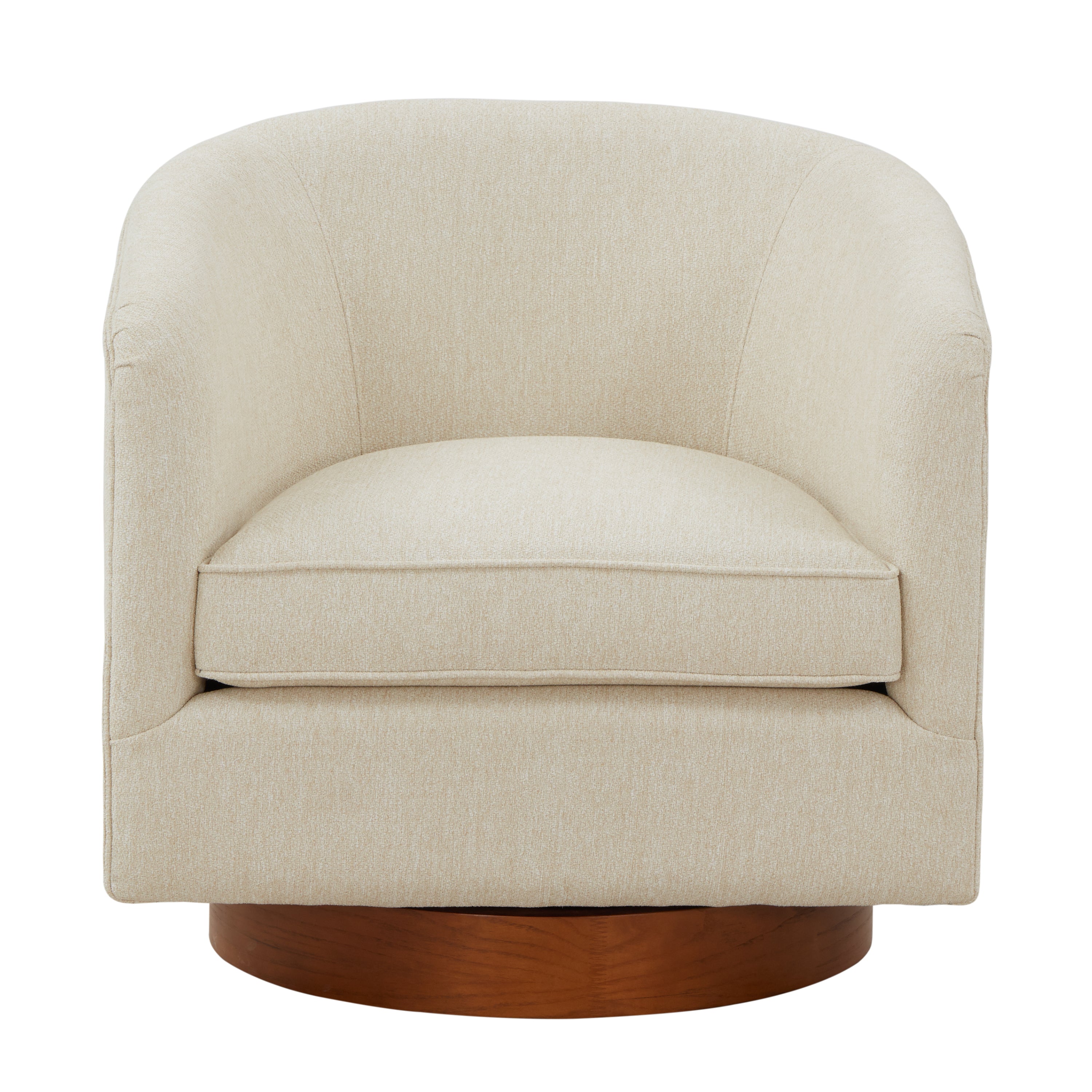 Miramar Wood Base Swivel Club Accent Chair