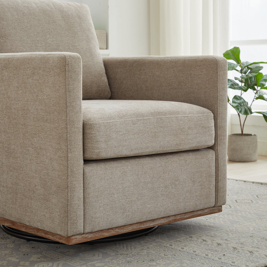 Modern Square Upholstered Swivel Accent Chair