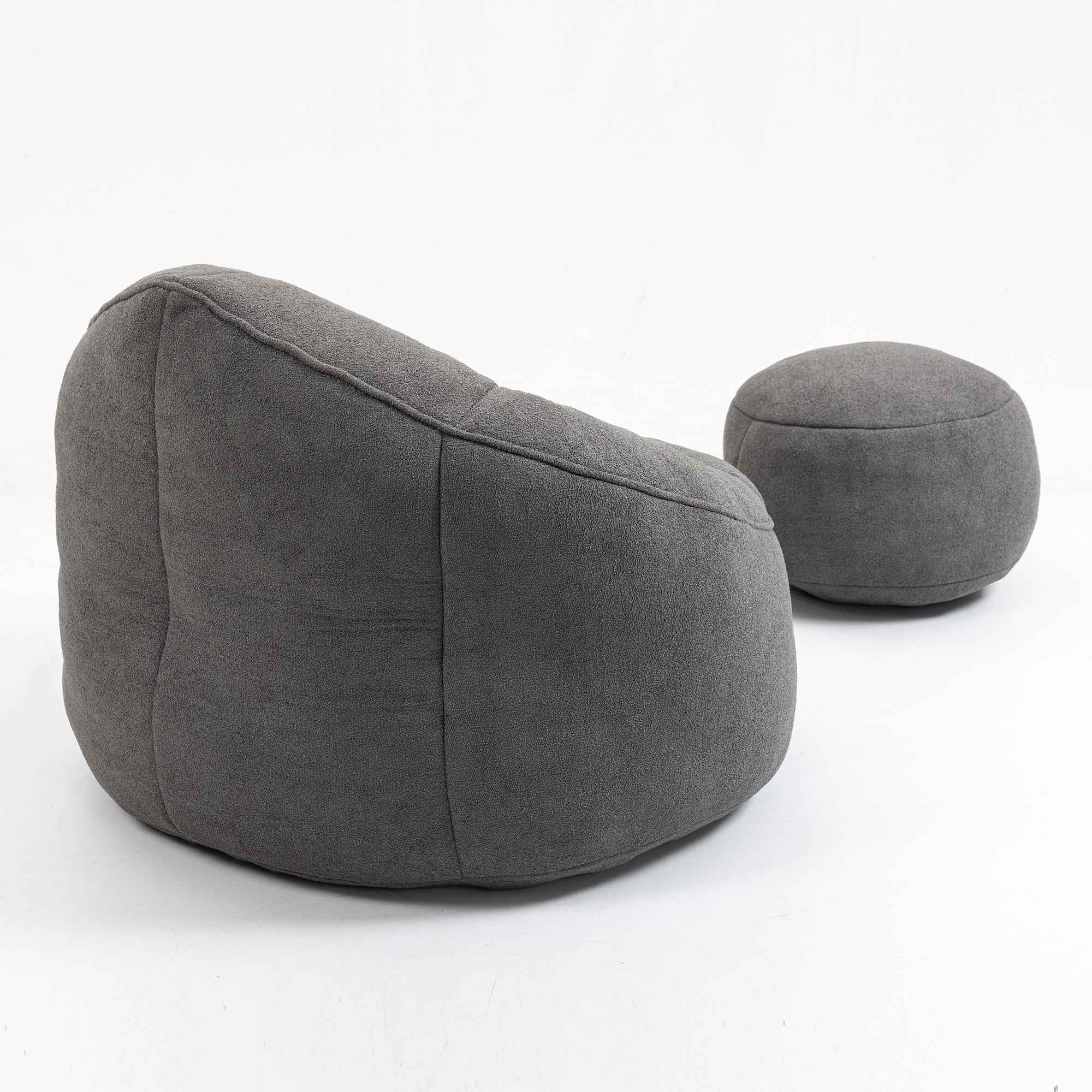 Bean Bag Sofa Chair with High-Pressure Foam and Footrest