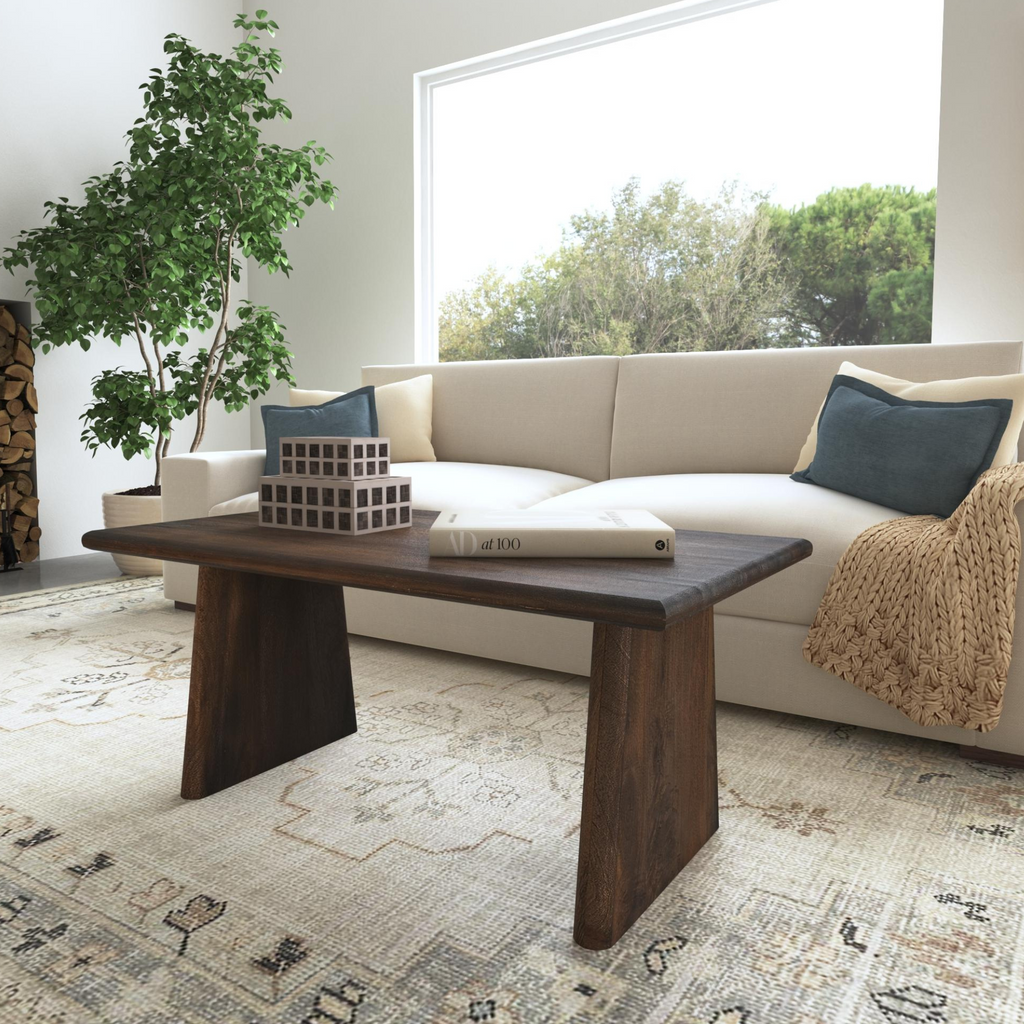Trapezium Plank Wood Coffee Table