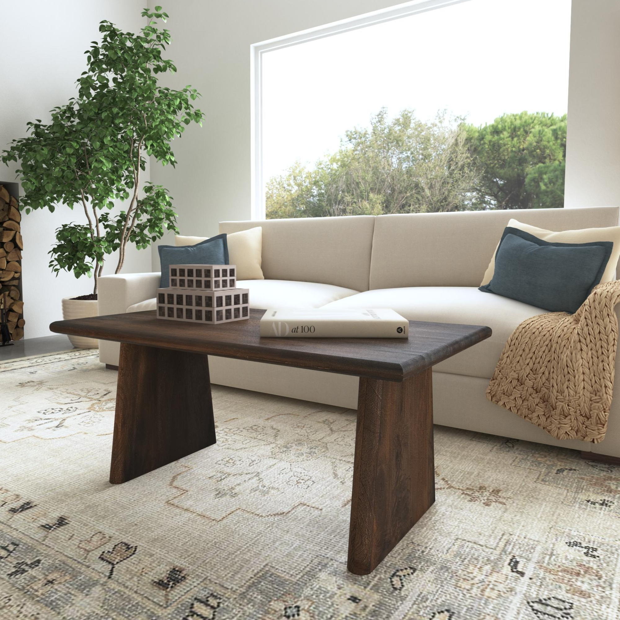 Trapezium Plank Wood Coffee Table