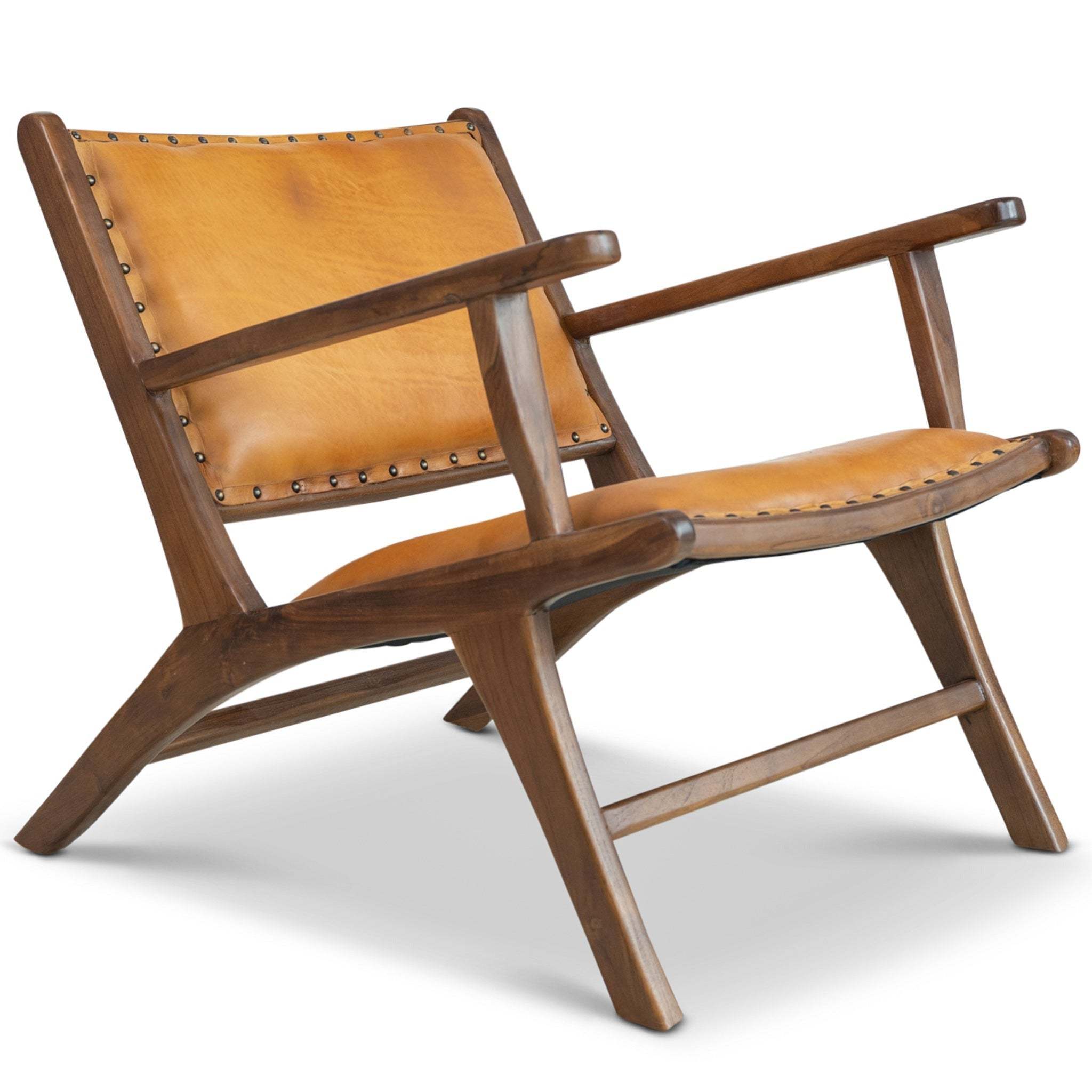 Daniel Mid-Century Modern Leather Arm Chair