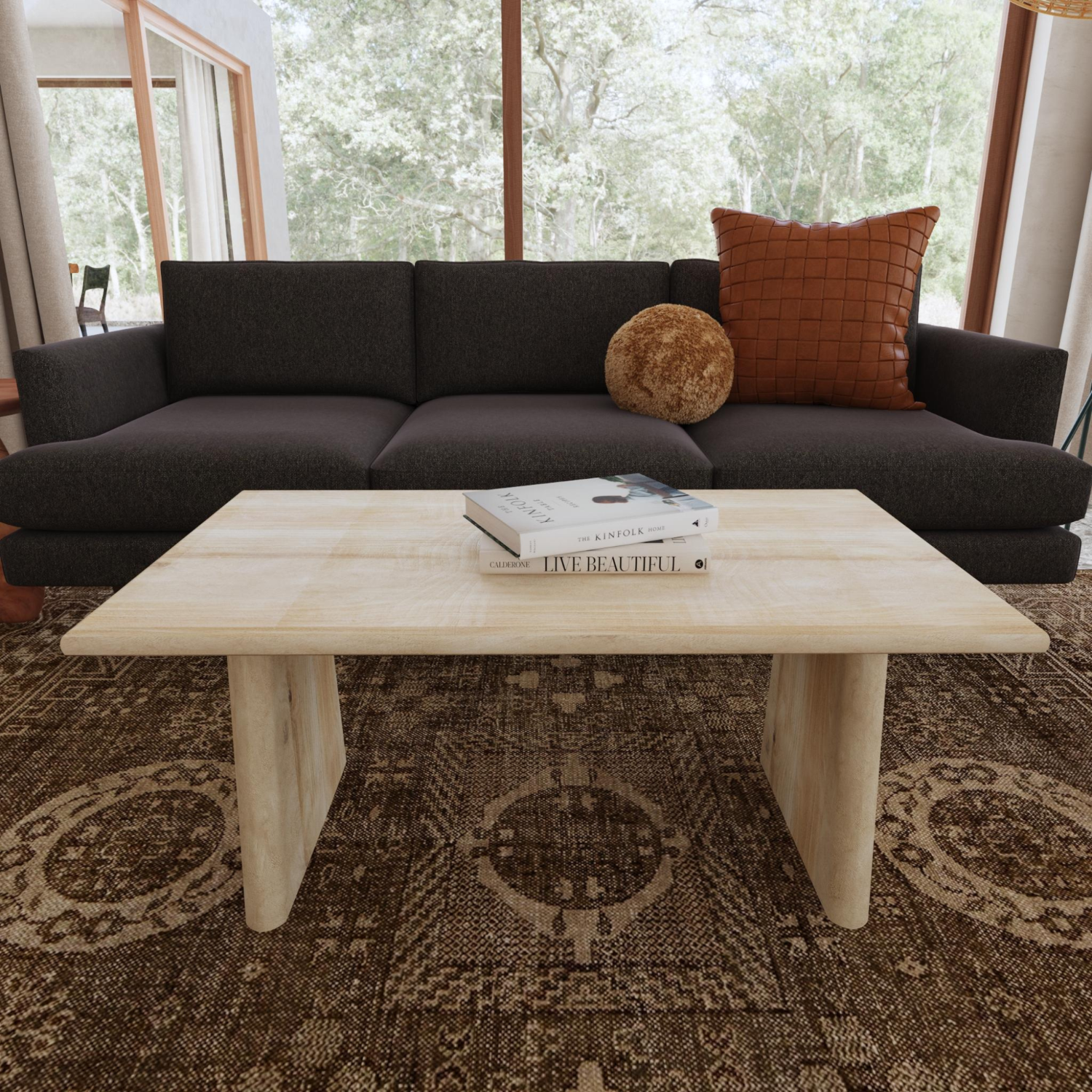Trapezium Plank Wood Coffee Table