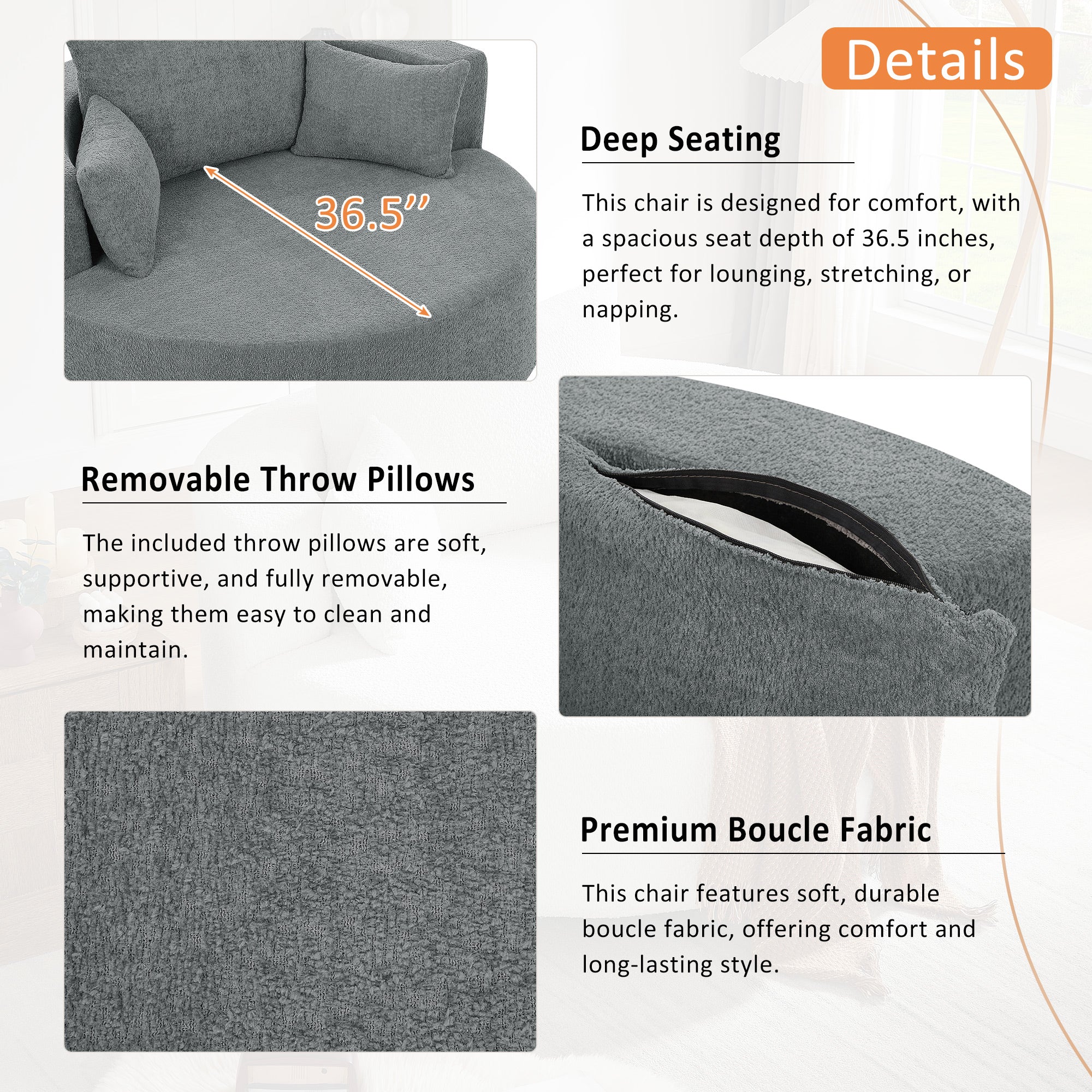 Crossley Oversized Swivel Barrel Accent Chair