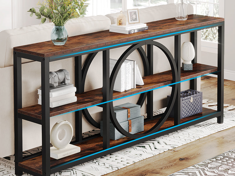 Claybourne  3-Tier Sofa Table with Circular Frame