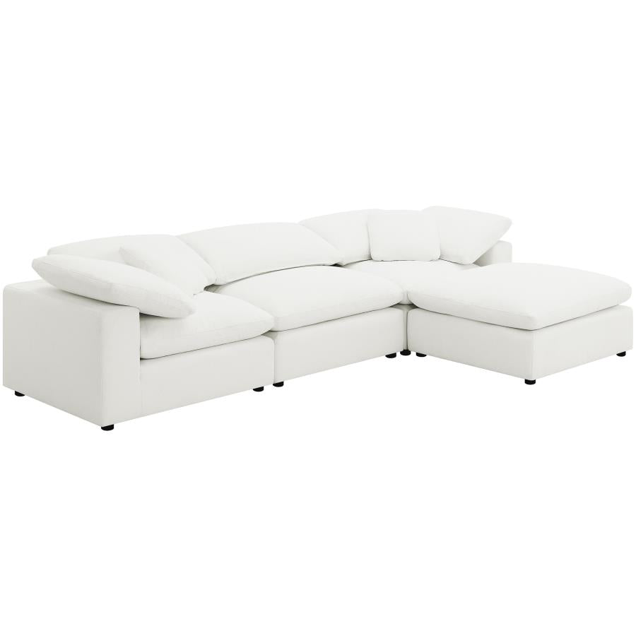Serene Cloud 4-piece Boucle Upholstered Modular Sectional Ivory