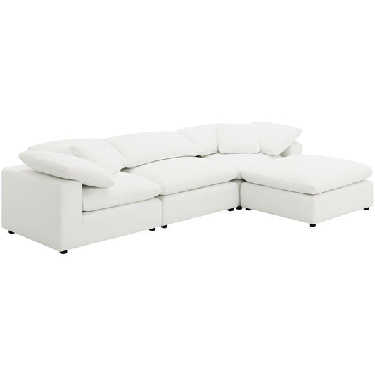 Serene Cloud 4-piece Boucle Upholstered Modular Sectional Ivory