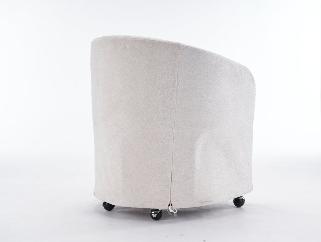 Cheswick Chenille Upholstered Dining Arm Chair With Back Cushion and Wheels