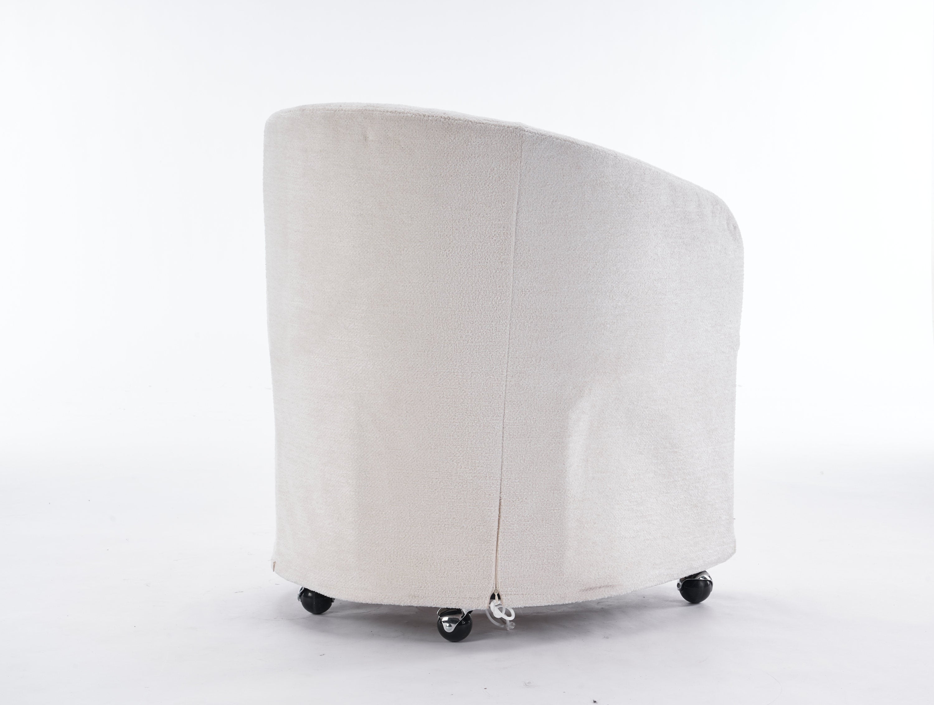 Cheswick Chenille Upholstered Dining Arm Chair With Back Cushion and Wheels