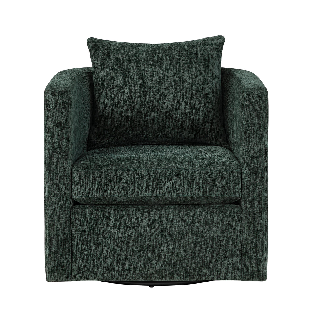 Sutton Light Grey Performance Fabric Swivel Barrel Chair