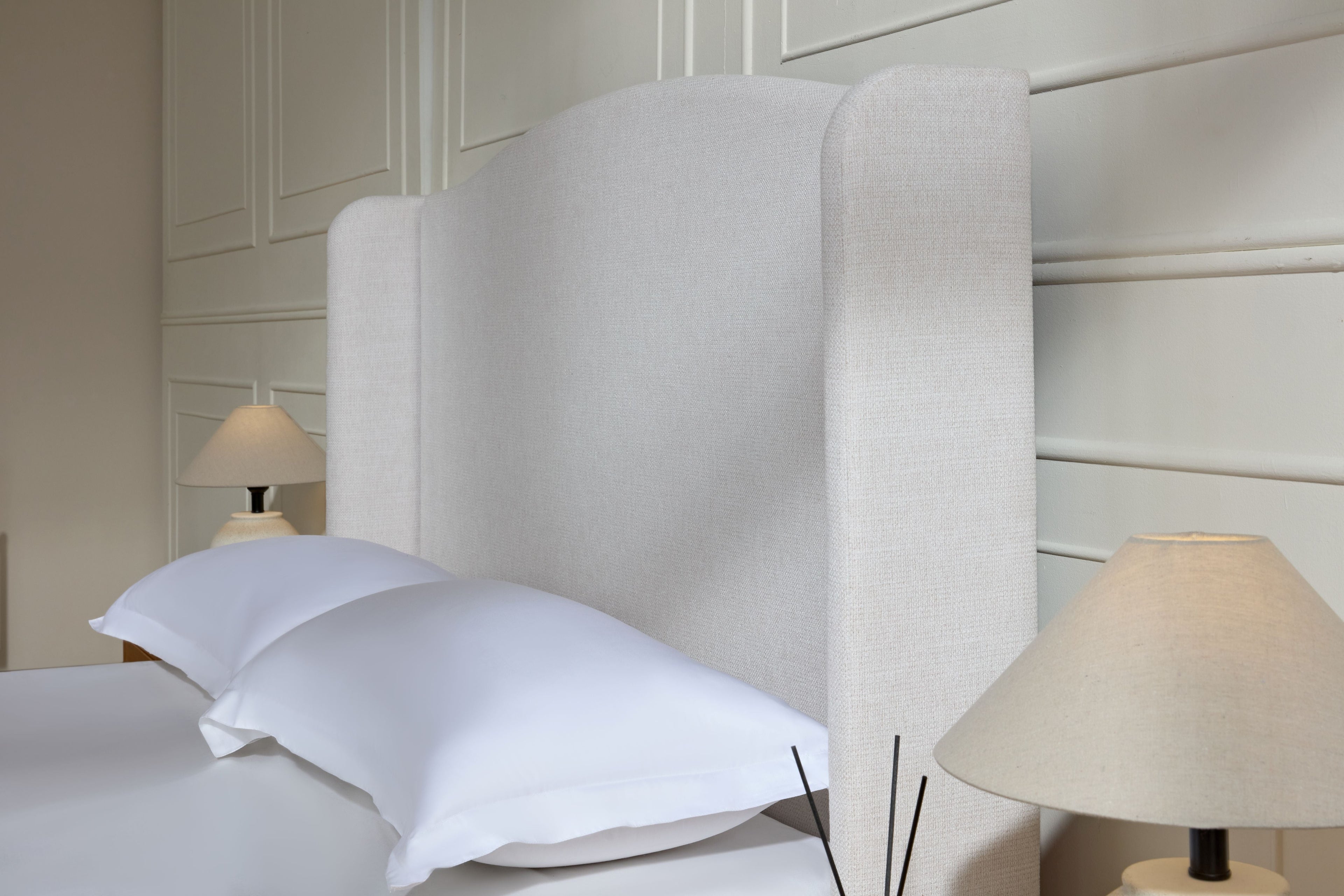 Hannah Upholstered Wingback Bed
