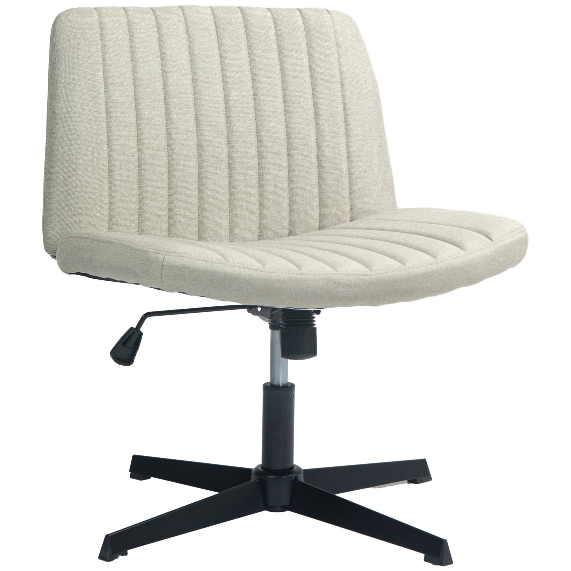 Wide Armless Office Desk Chair with Adjustable Height
