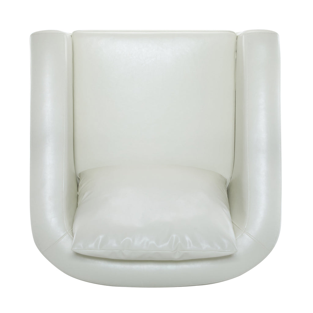 Faux Leather Barrel Club Accent Chair