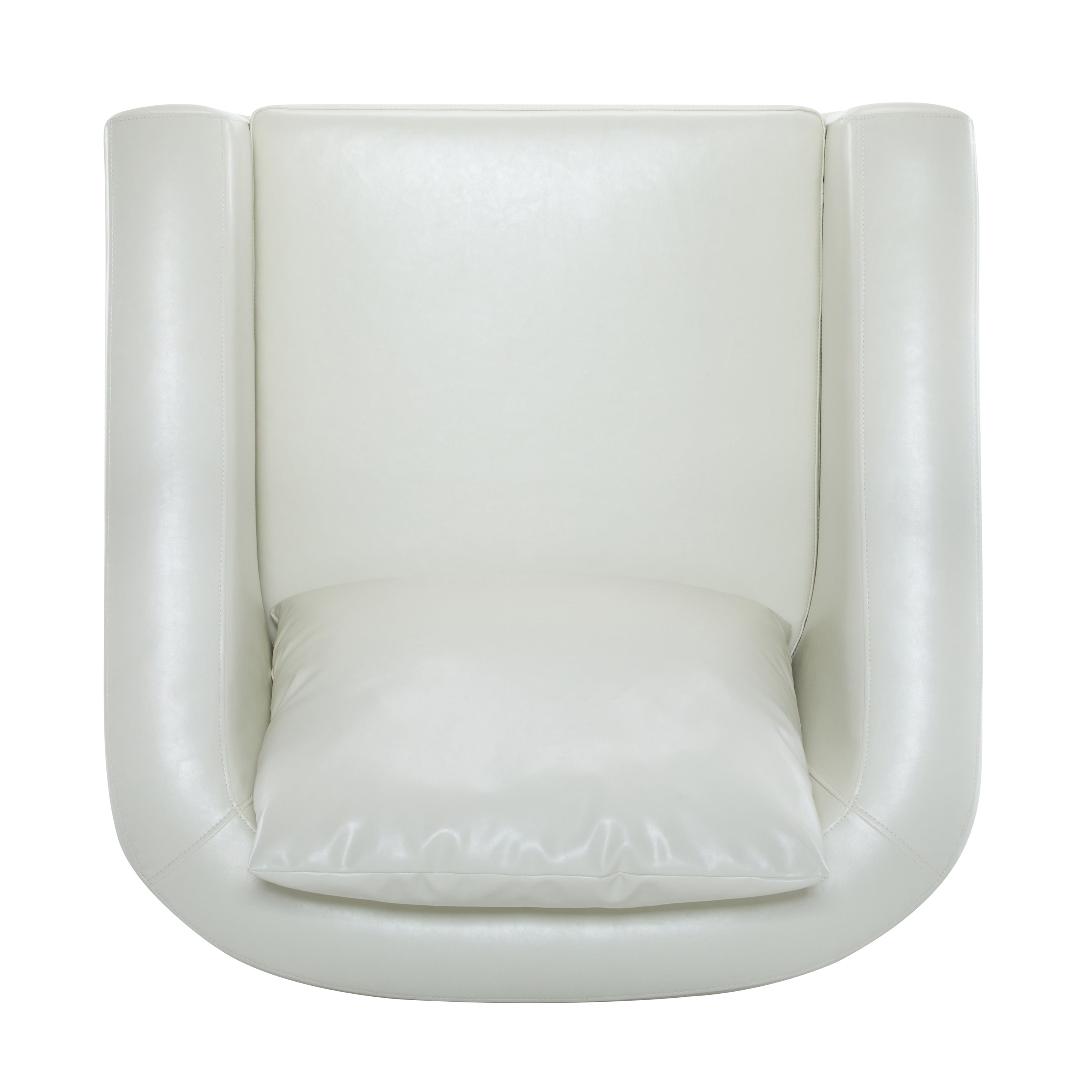 Faux Leather Barrel Club Accent Chair