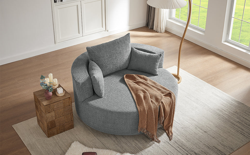 Crossley Oversized Swivel Barrel Accent Chair
