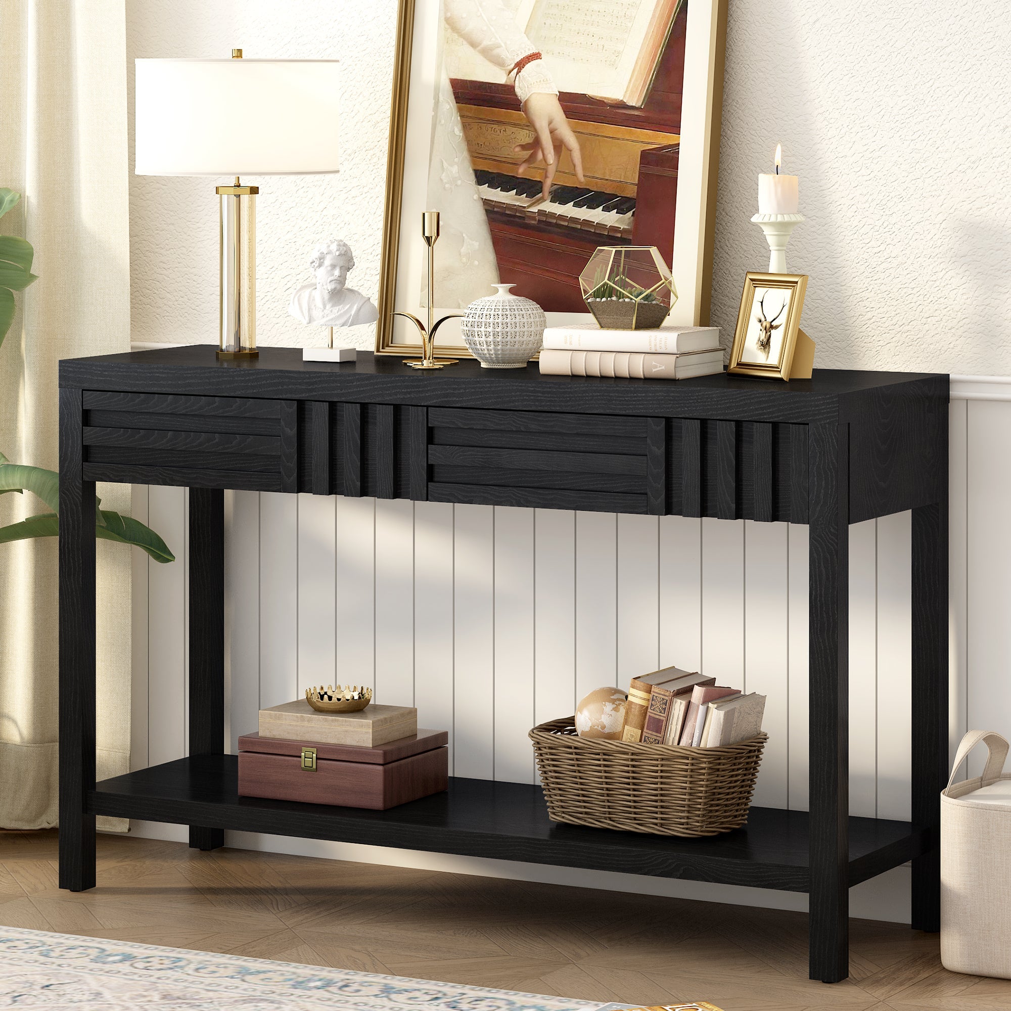 Geometric Drawer Entryway Console Table