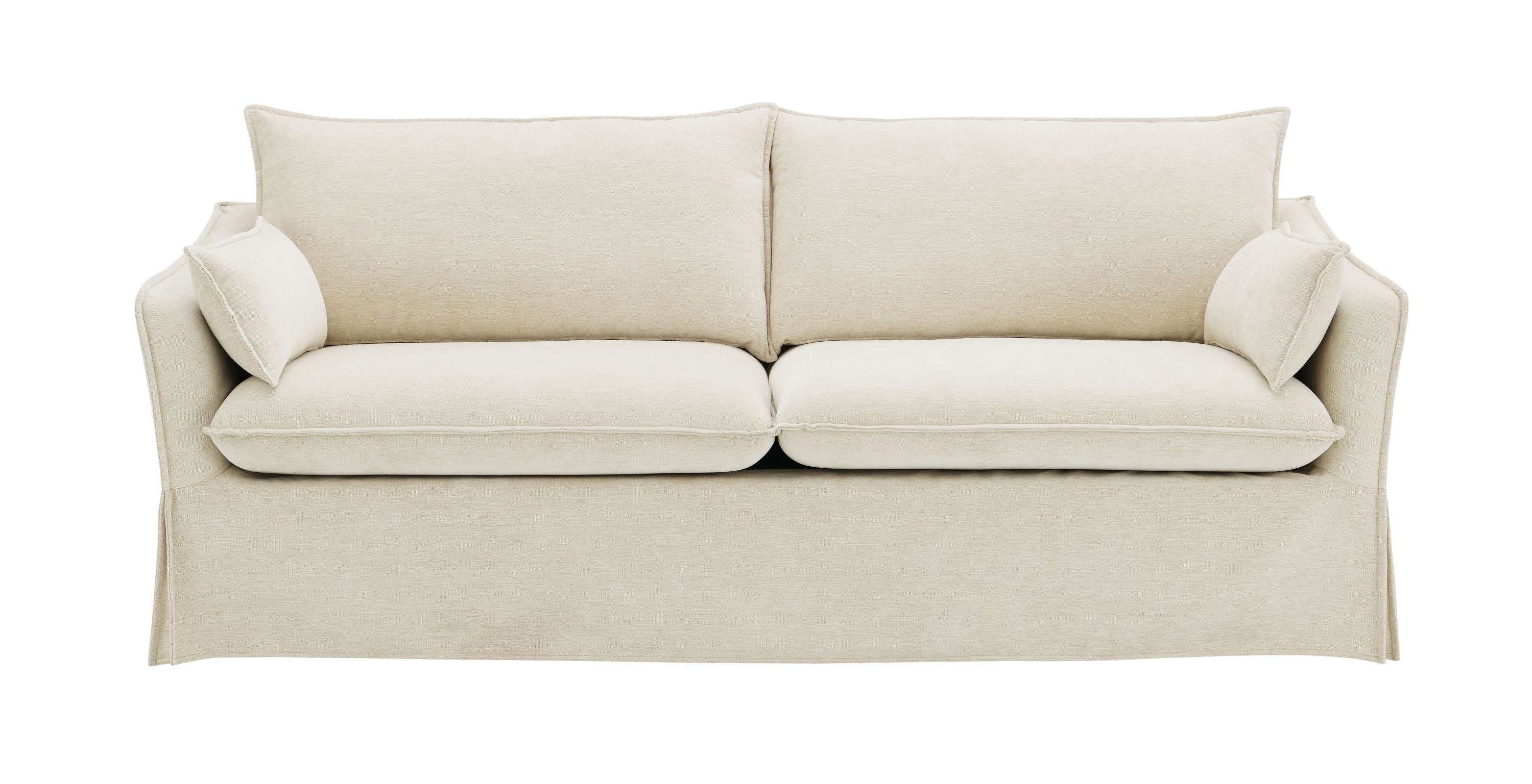 Shane Beige Linen Sofa with 2 Pillows