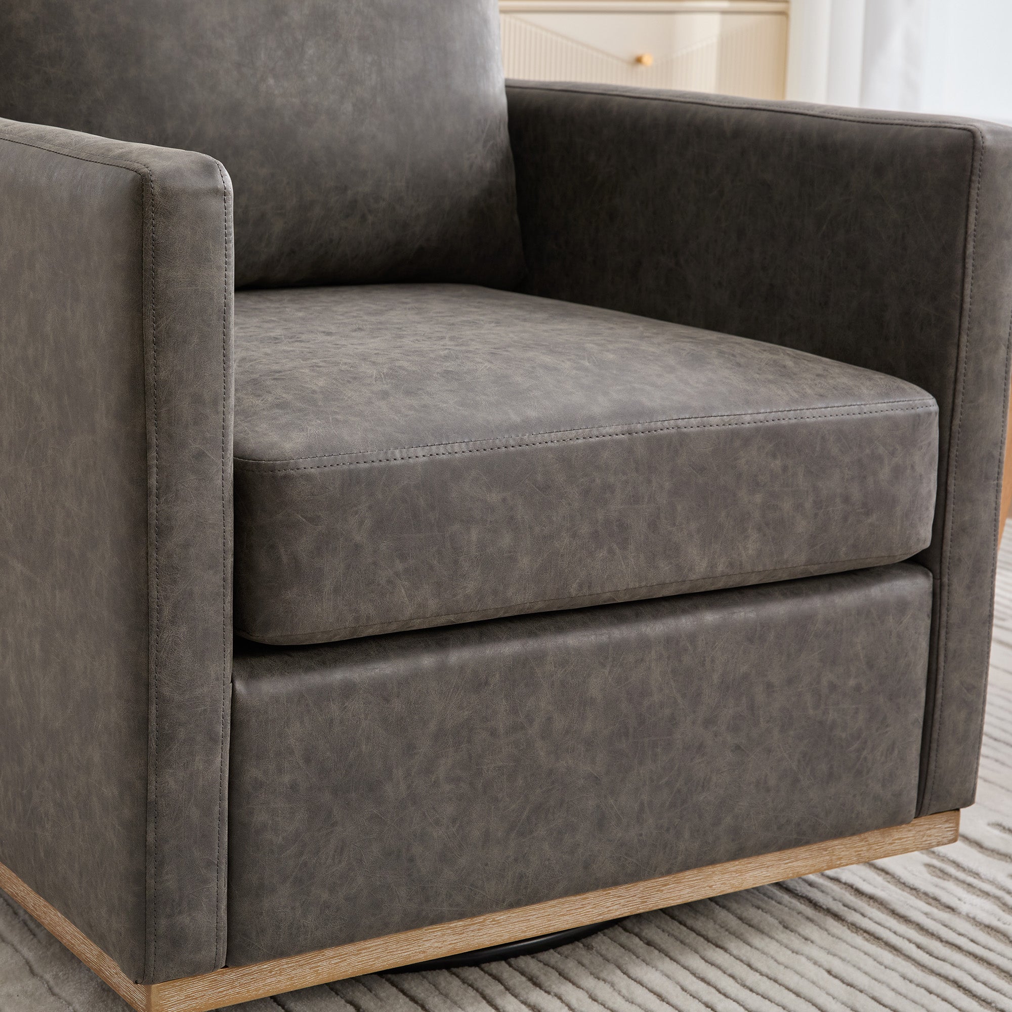 Thornfield Upholstered Square Swivel Accent Chair
