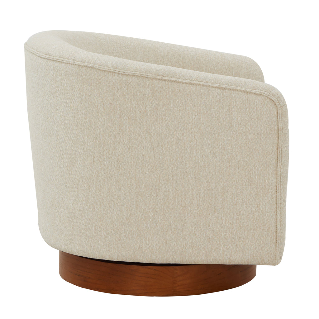 Miramar Wood Base Swivel Club Accent Chair