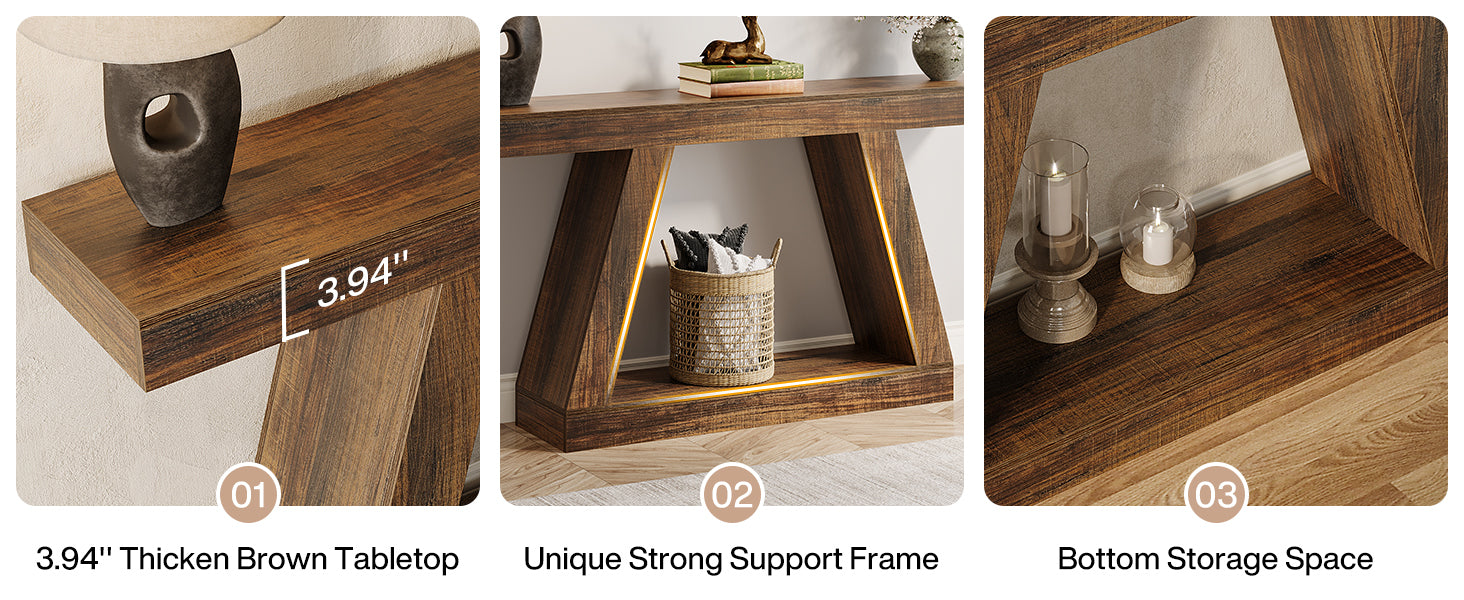 Riverden Farmhouse Console Table with Storage