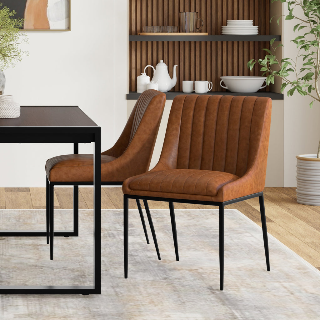 Melody Faux Leather Dining Chair, Set of 2
