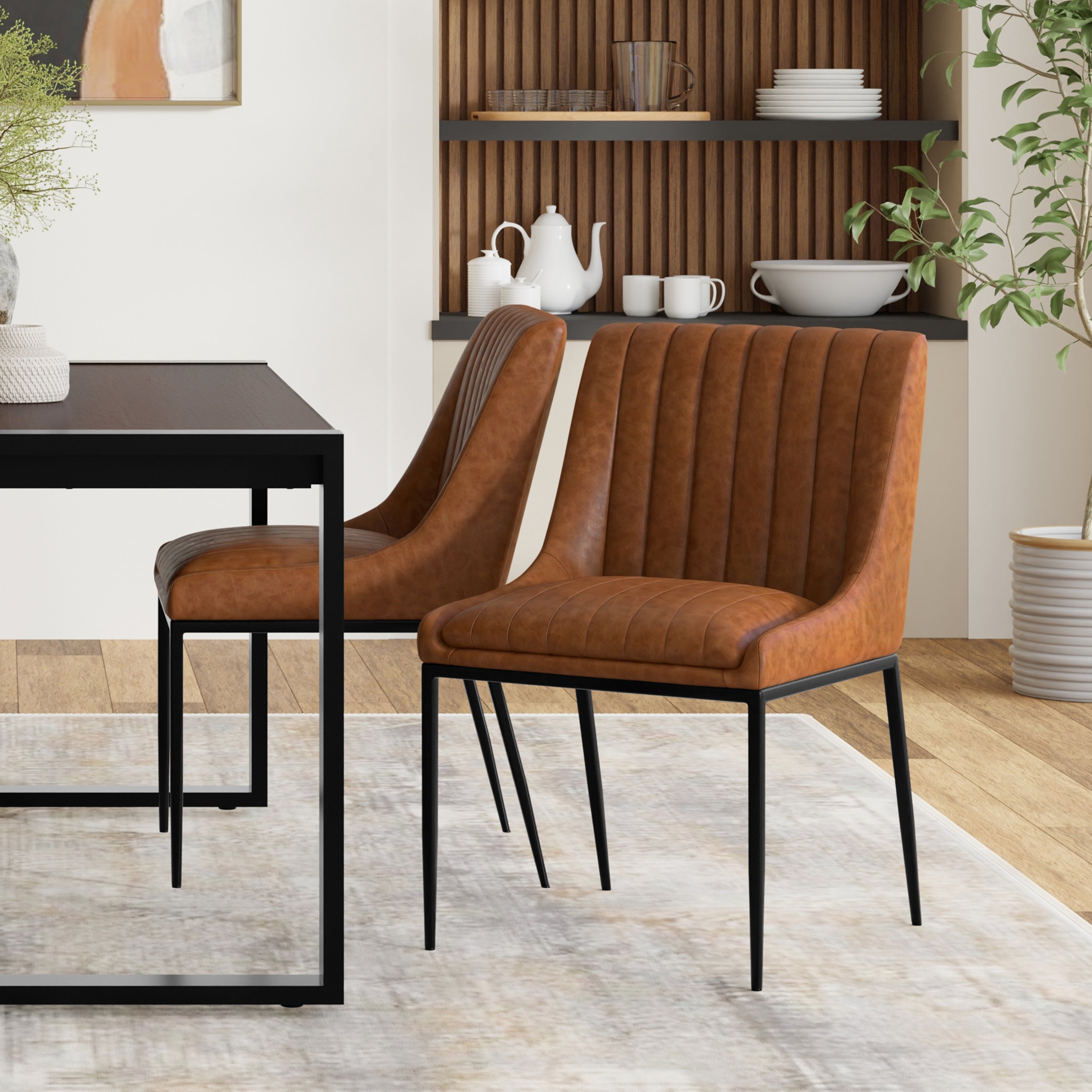 Melody Faux Leather Dining Chair, Set of 2