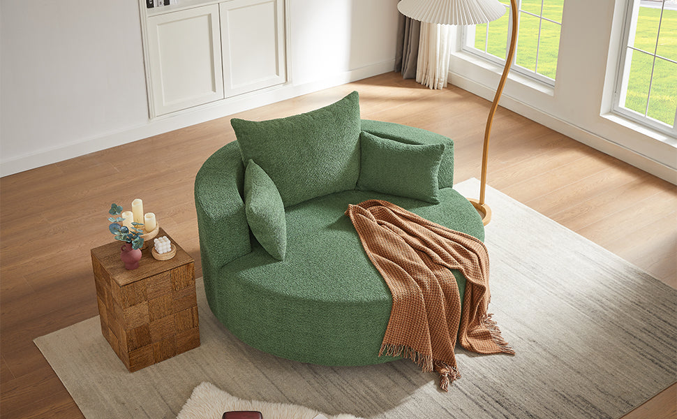 Crossley Oversized Swivel Barrel Accent Chair