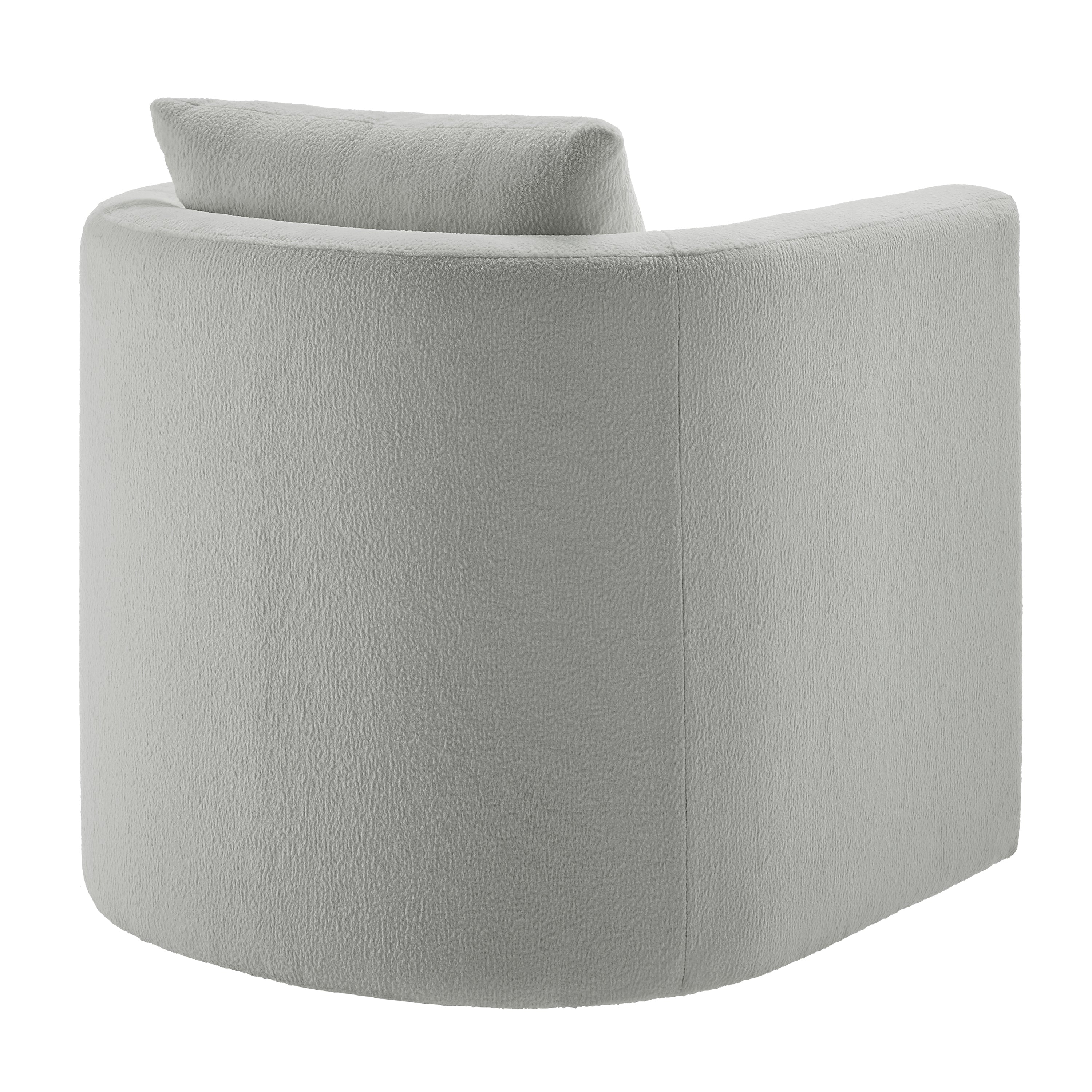 Sutton Light Grey Performance Fabric Swivel Barrel Chair