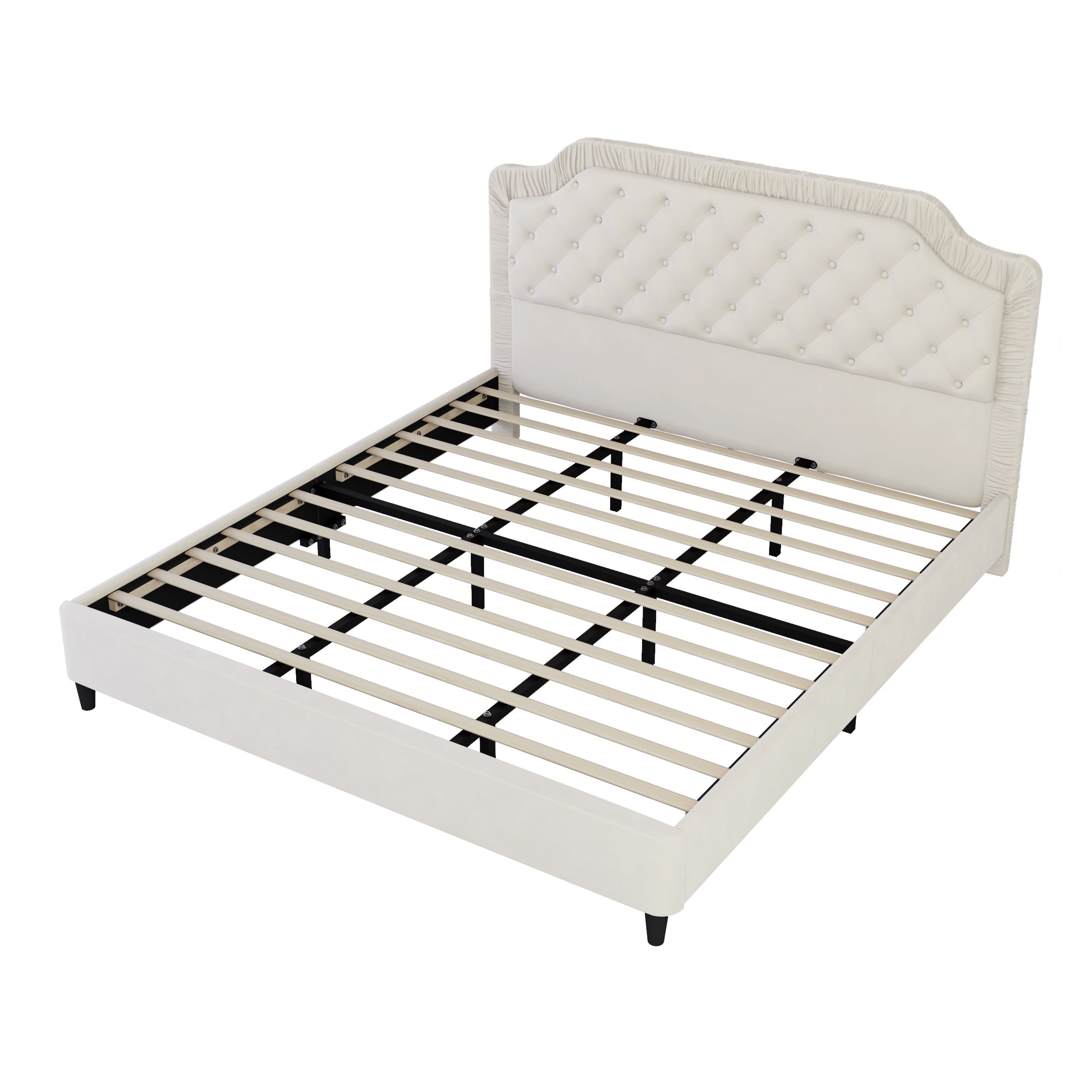 Button Tufted Headboard Bed