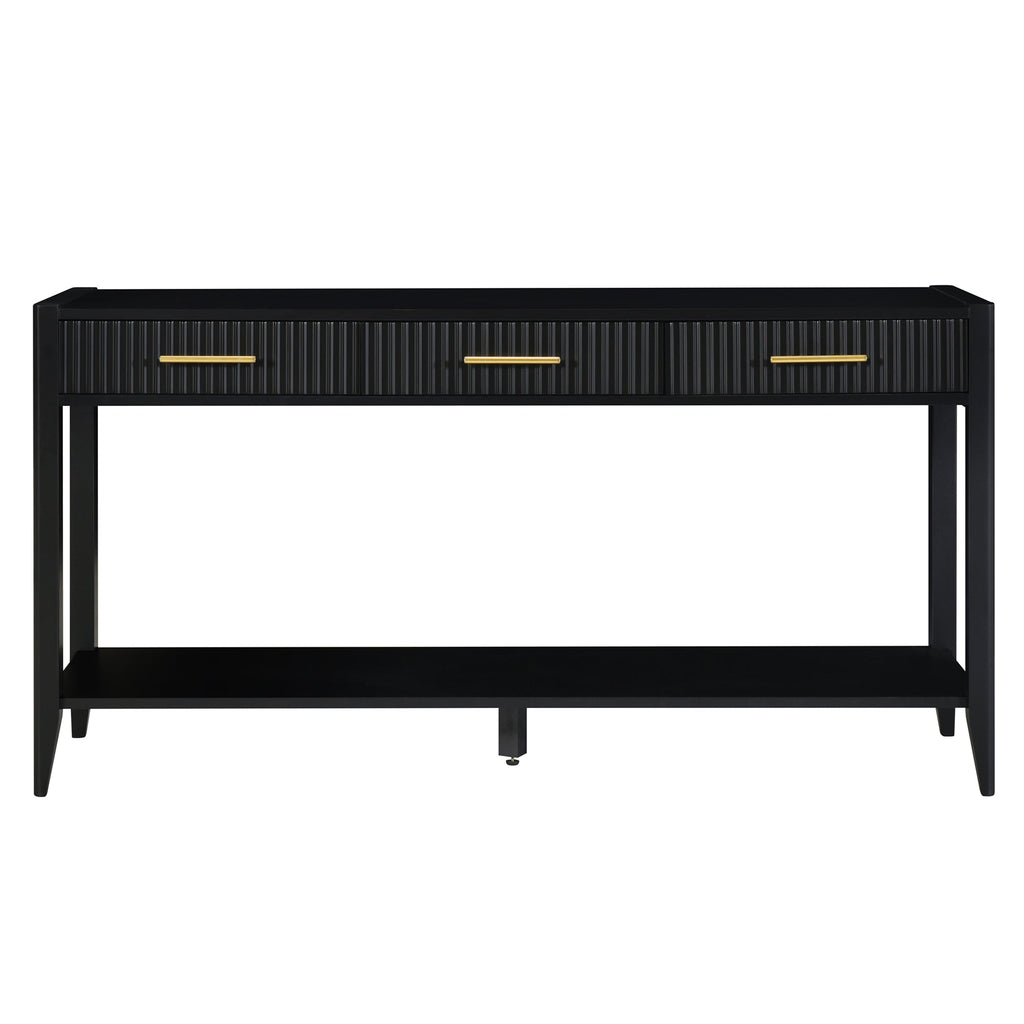 Fluted Drawer Contemporary Entryway Console Table