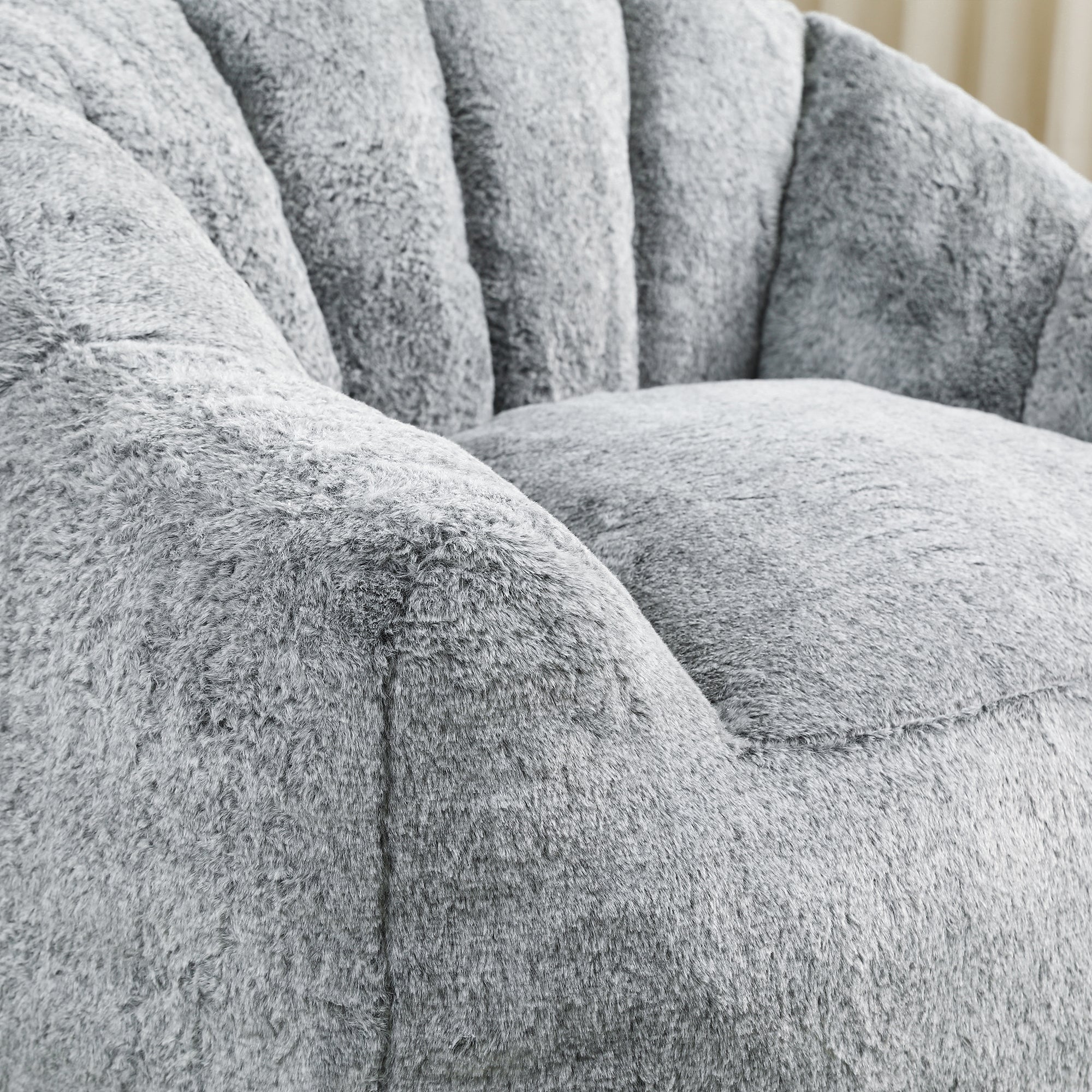 Beanbag Sofa Chair with Armrests Stuffed with High-Density Foam