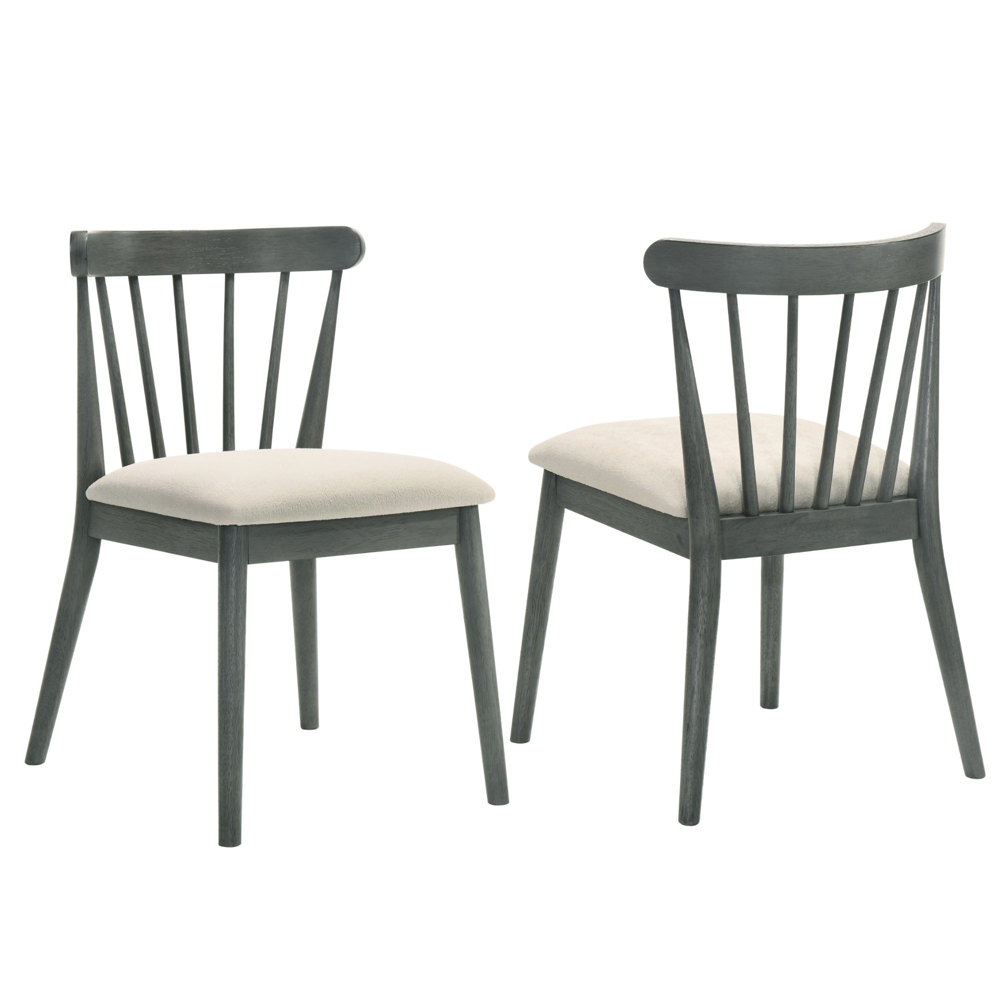 Modern Spindle Back Dining Chairs, Set of 2