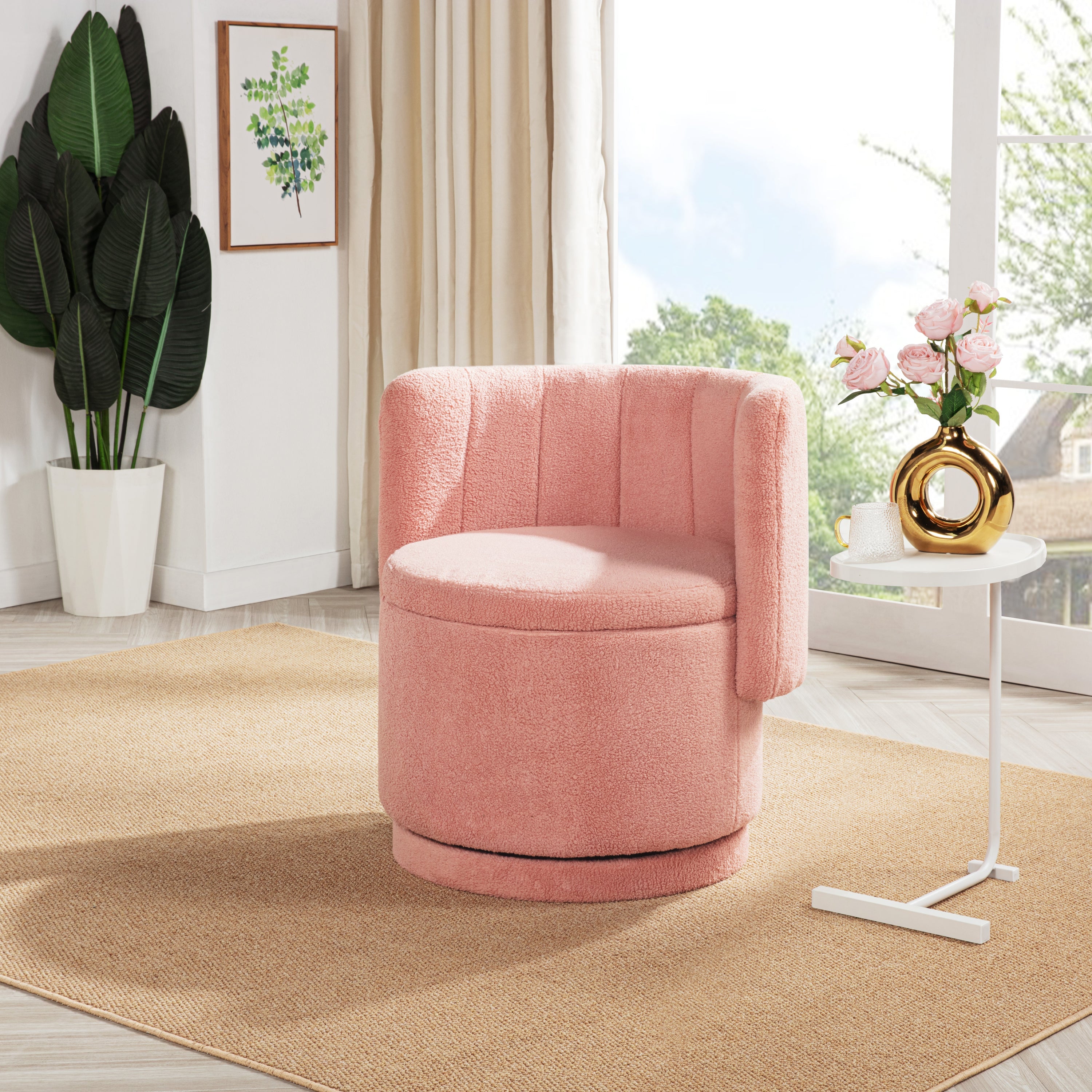 360 Degree Swivel Back Sofa Chair With Storage Space
