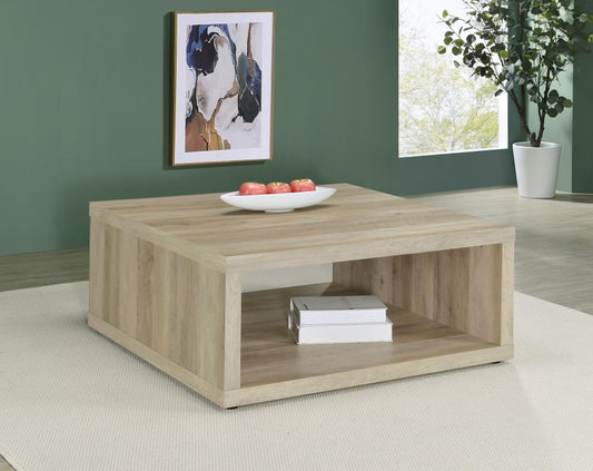 Frisco Square  Wood Coffee Table Distressed Pine