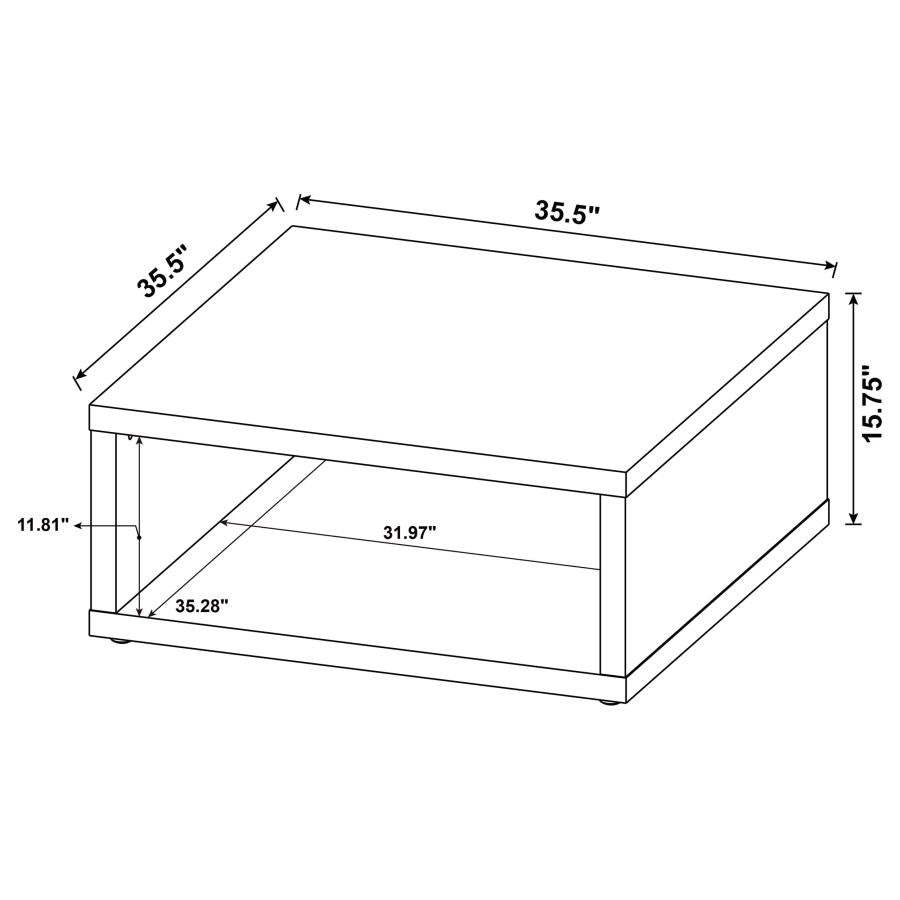 Frisco Square  Wood Coffee Table Distressed Pine